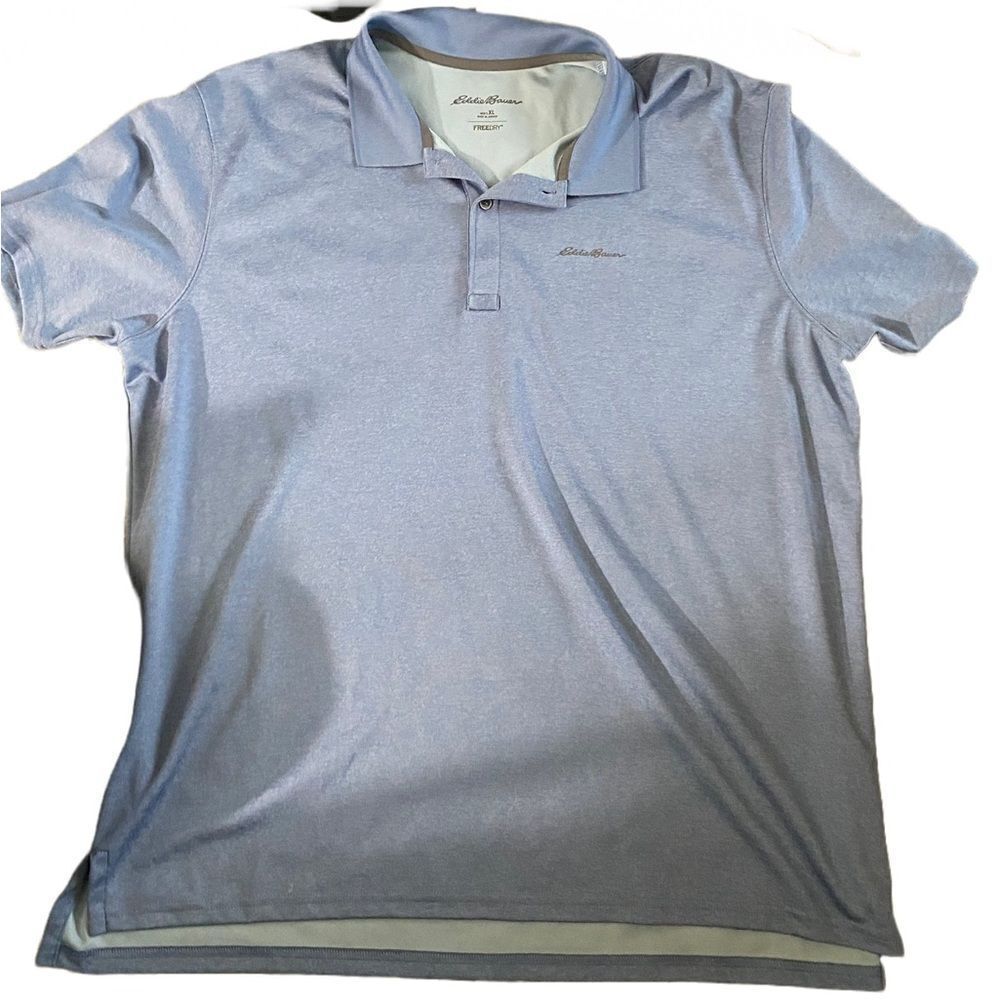 Mens Eddie Bauer Blue Athletic Golf Freedry Polo Shirt
